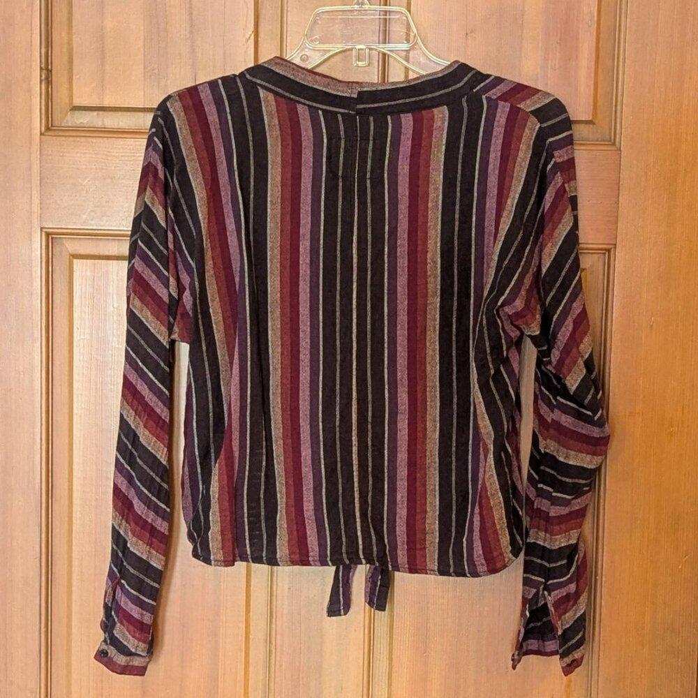 Rails Sloane Tie-Front Top Vertical Stripe Red Or… - image 4
